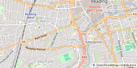 Map of Reading, Berkshire