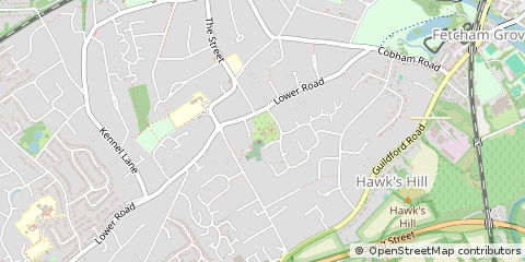 Map of Fetcham, Surrey