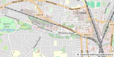 Map of Crewe, Cheshire