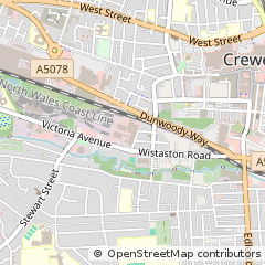Map of Crewe, Cheshire