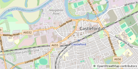 Map of Castleford, West Yorkshire