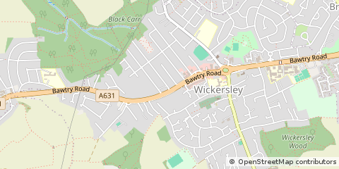 Map of Rotherham, South Yorkshire
