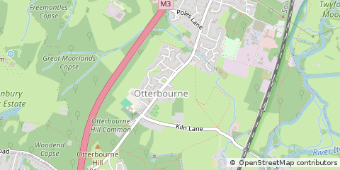 Map of Otterbourne, Hampshire