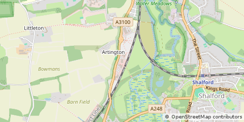 Map of Guildford, Surrey