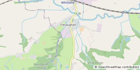 Map of Whitland, Carmarthenshire