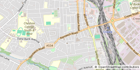 Map of Crewe, Cheshire