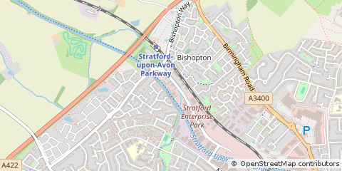 Map of Stratford-Upon-Avon, Warwickshire