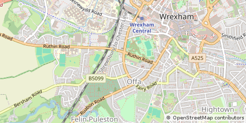 Map of Wrexham, Flintshire