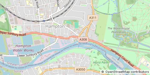Map of Hampton, Middlesex