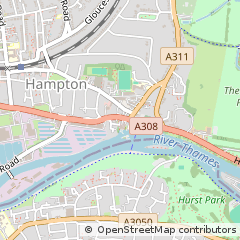 Map of Hampton, Middlesex