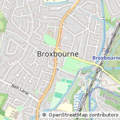 Map of Broxbourne, Hertfordshire