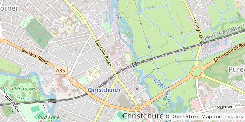 Map of Christchurch, Dorset