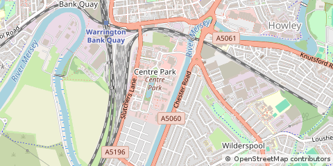 Map of Warrington, Cheshire