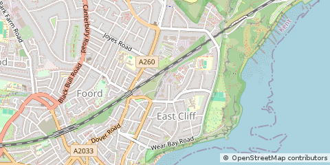 Map of Folkestone, Kent