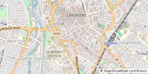 Map of Leicester, Leicestershire
