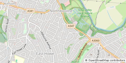Map of Bournemouth, Dorset