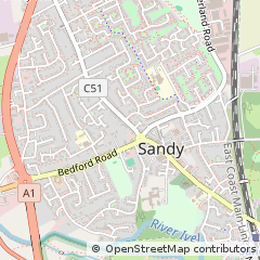 Map of Sandy, Bedfordshire