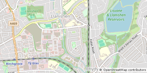 Map of Cardiff, South Glamorgan