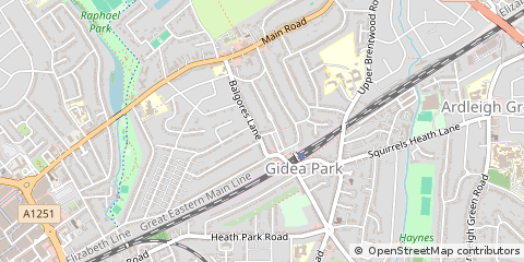 Map of Romford, Essex
