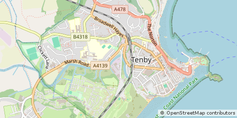Map of Tenby, Pembrokeshire