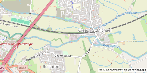 Map of Taunton, Somerset