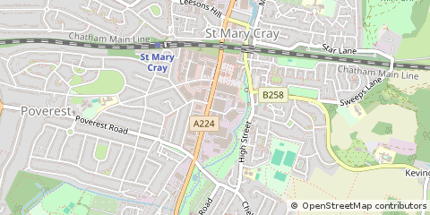 Map of Orpington, Kent