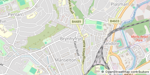 Map of Brynhyfryd, Swansea