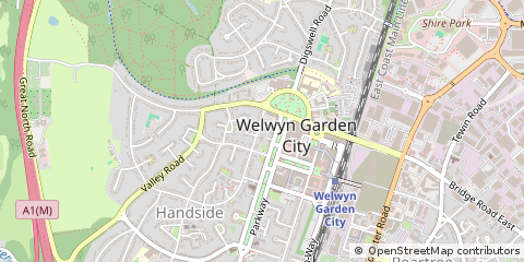 Map of Welwyn Garden City, Hertfordshire