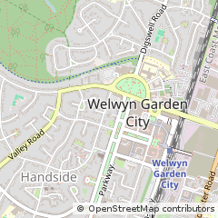 Map of Welwyn Garden City, Hertfordshire