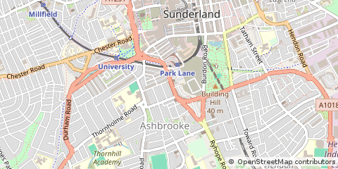 Map of Sunderland, Tyne & Wear