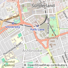 Map of Sunderland, Tyne & Wear