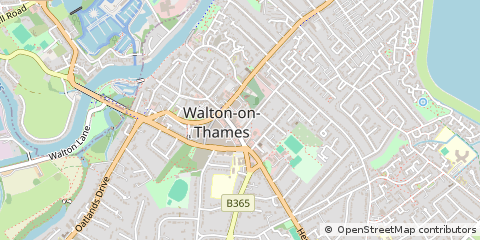 Map of Walton-on-Thames, Surrey