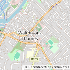 Map of Walton-on-Thames, Surrey