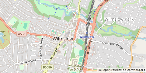 Map of Wilmslow, Cheshire