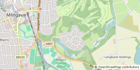 Map of Milngavie, Glasgow UK
