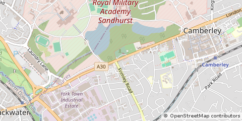 Map of Camberley, Surrey