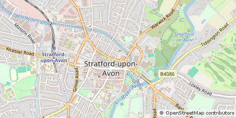 Map of Stratford-Upon-Avon, Warwickshire
