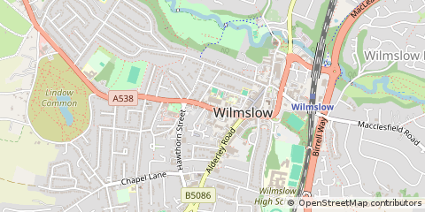 Map of Wilmslow, Cheshire