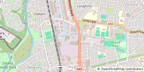 Map of Warrington, Cheshire