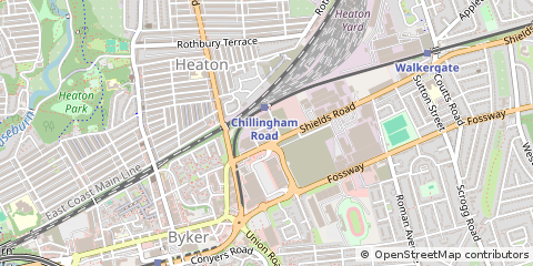 Map of Newcastle Upon Tyne, Tyne and Wear
