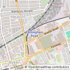 Map of Newcastle Upon Tyne, Tyne and Wear