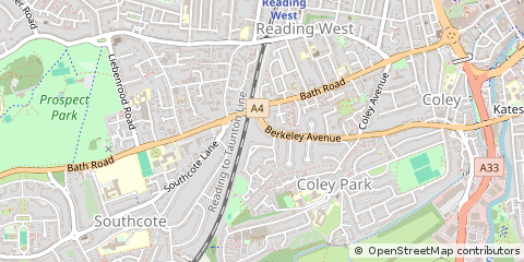 Map of Reading, Berkshire