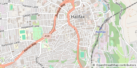 Map of Halifax, West Yorkshire
