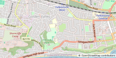 Map of Folkestone, Kent