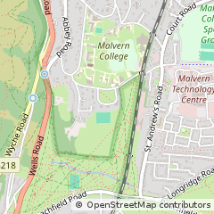 Map of Malvern, Worcestershire