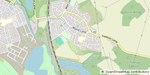Map of Treeton, Rotherham