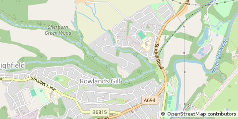 Map of Rowlands Gill