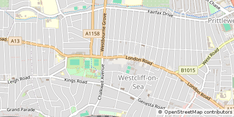 Map of Westcliff-on-SEA, Essex
