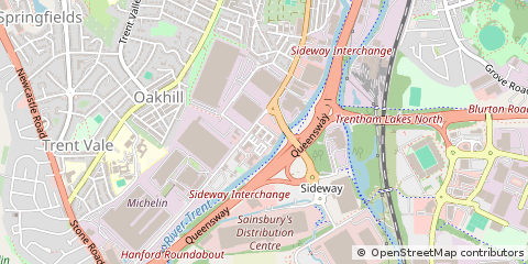 Map of Stoke on Trent, Staffordshire