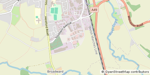 Map of Leominster, Herefordshire
